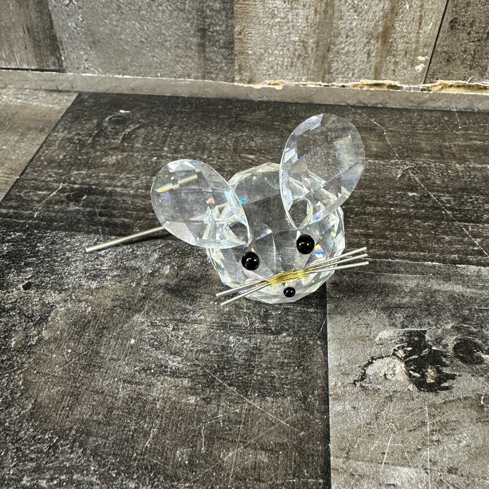 Swarovski Crystal Mouse with‎ Wire Spring Tail Mini Figurine